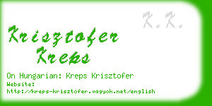 krisztofer kreps business card